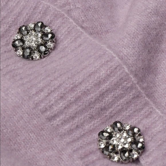 H&M lilac cardigan with rhinestone buttons oversized fit (S) - Picture 7 of 13